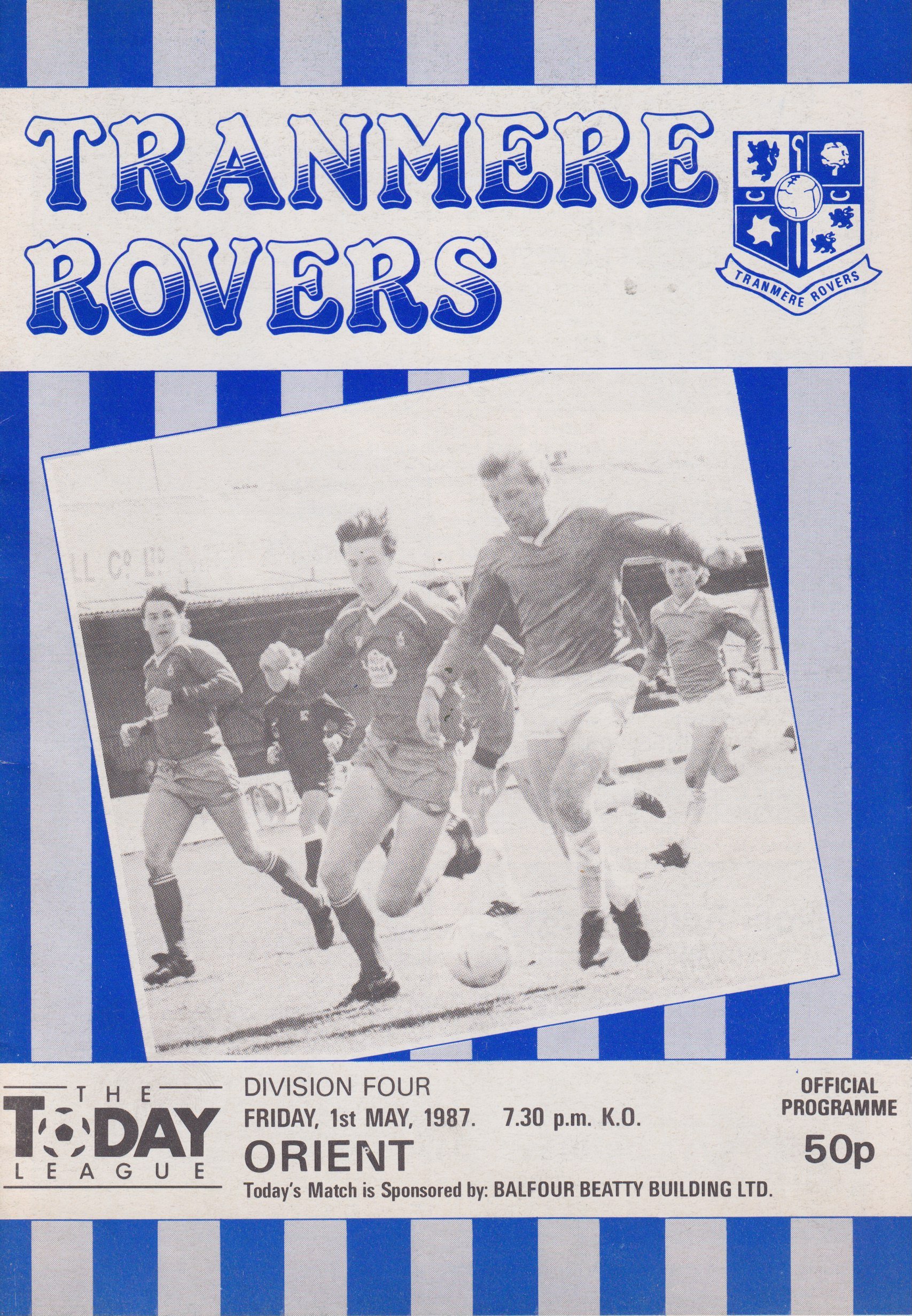 Tranmere Rovers v Leyton Orient match programme